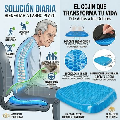 Cojin Gel Silicon Ergonómico Asiento