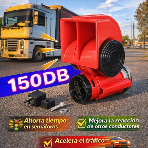 Bocina Tipo Camión Universal 12V/24V para Autos y Camionetas