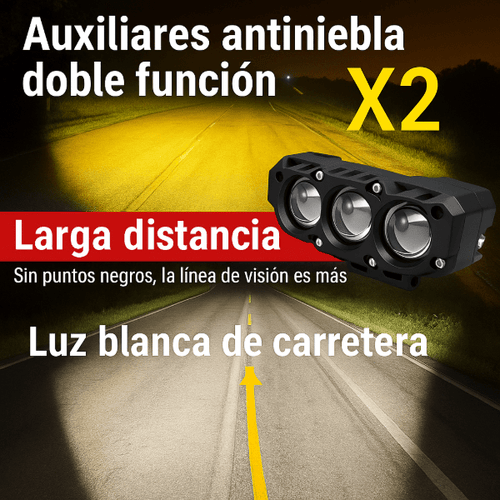 Kit X2 Faros Proyectores Lupa LED Universales para Auto, Camioneta y Moto